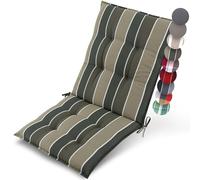 Beautissu Premium Coussin Chaise Jardin Dossier Bas 100x50 cm Sun-NL - 8 cm Épaisseur Tissu Robuste Antidérapant & Résistance aux UV - Coussin Fauteuil avec Sangles Fixation Vert Rayé