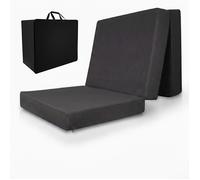 Beautissu Matelas Pliable avec Housse Lavable lit d'appoint Mousse épaisse | 80x200cm anthracit extra 14cm degré fermeté H3 grand confort sommeil Pliant Visqueuse d'invité memoire Premium L