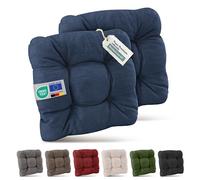 Beautissu Premium Set de 2 Galette Chaise Jardin extérieur résistant aux UV | 40x40cm bleu foncé 8cm épaisseur coussin siège robuste fauteuil terasse balcon HighLux SK