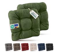 Beautissu Premium Set de 2 Galette Chaise Jardin extérieur résistant aux UV | 40x40cm vert foncé 8cm épaisseur coussin siège robuste fauteuil terasse balcon HighLux SK