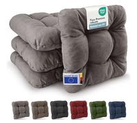 Beautissu Premium Set de 4 Galette Chaise Jardin Extérieur 40x40 cm Gris Clair - 8 cm Épaisseur Coussin Siège Robuste & Résistant aux UV Coussin Fauteuil Jardin Terasse - HighLux SK