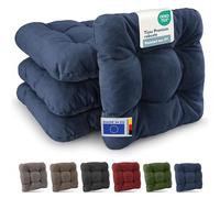 Beautissu Premium Set de 4 Galette Chaise Jardin extérieur Coussin Fauteuil | 40x40cm bleu foncé 8cm épaisseur siège robuste résistant aux UV terasse balcon assise terrasse extérieure HighLux SK