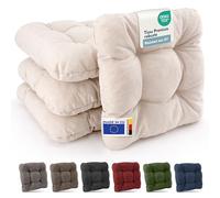 Beautissu Premium Set de 4 Galette Chaise Jardin extérieur Coussin Fauteuil | 40x40cm nature 8cm épaisseur siège robuste résistant aux UV terasse balcon assise terrasse HighLux SK
