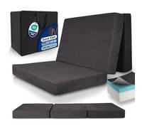 Beautissu Premium XXL Matelas Pliable 120x200 cm Anthracit avec Poche - Matelas Pliant Extra Épaisse Housse Lavable - Lit d'Appoint Mousse Visqueuse Transport Facile & Grand Confort Sommeil