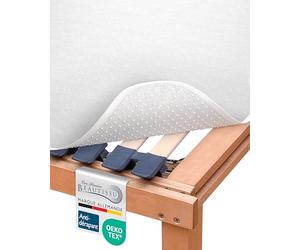 Beautissu protège Matelas isolateur pour sommier à Lattes à Picots Souples | 120x200cm blanc à picots souples sous-matelas uni antidérapant oeko-tex alèse lit aleze lavable protection literie BEAUTECT