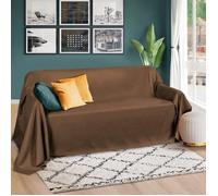 Beautissu Romantica Couverture 210x280cm Marron - Plaid - Couvre-lit ou sofa jeté de canapé effet velours
