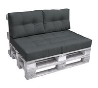 Coussin pour palette Outdoor 1x coussin d'assise & 2x coussins de dos, gris