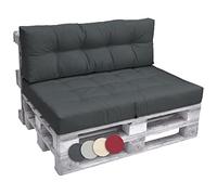 Beautissu Coussins de palette d'extérieur 1x coussin d'assise et 1x coussin de dossier, gris