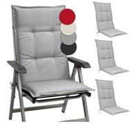 Beautissu Lot de 4 coussins d'assise pour fauteuils à dossier haut Base HL, 120 x 50 x 6 cm, gris clair