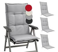 Beautissu Lot de 4 coussins d'assise pour fauteuils à dossier haut Base HL, 120 x 50 x 6 cm, gris clair