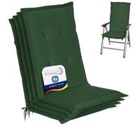 Beautissu Lot de 4 coussins de chaise de jardin Loft HL vert foncé, 120x50x6cm