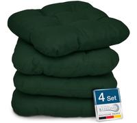 Beautissu Lisa Set de 4 Coussins 40x40 cm - Coussin de Chaise d'extérieur et d'intérieur 40x40 cm, Coussin Souple pour Les chaises de Jardin, Coussin en Mousse de 8 cm - Vert foncé
