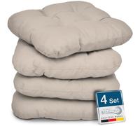 Beautissu Set de 4 Coussins de Chaise Souple pour chaises de Jardin Mousse | 40x40cm taupe de 8cm coussin d'extérieur et d'intérieur pour les de rembourrage intérieur extérieur galette Lisa