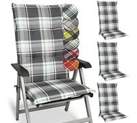 Beautissu Lot de 4 coussins pour dossier haut 120 x 50 cm, rembourrage vert menthe à carreaux