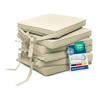 Beautissu Set de 6 Coussin de Chaise déhoussable Lavable avec Bandes Assise