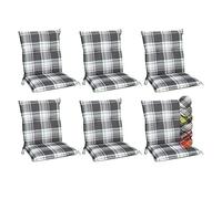Beautissu Lot de 6 coussins Sunny MK à dossier bas 100 x 50 cm, vert menthe à carreaux