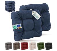 Beautissu Set de 8 Galette Chaise Jardin extérieur résistant aux UV Robuste | 40x40cm bleu foncé 8cm épaisseur premium coussin siège fauteuil terasse balcon terrasse HighLux SK