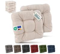 Beautissu Premium Set de 8 Galette Chaise Jardin Extérieur 40x40 cm Nature - 8 cm Épaisseur Coussin Siège Robuste & Résistant aux UV Coussin Fauteuil Jardin Terasse - HighLux SK