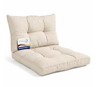 Beautissu Set Lounge Coussin Salon de Jardin Exterieur Assise 70x70 cm & Dossier 70x40 cm - Confortables Coussins Chaise Jardin Fauteuil Rotin idéal pour Meubles Balcon Terrasse Nature - xLuna
