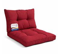Beautissu Set Lounge Coussin Salon de Jardin Exterieur Assise 70x70 cm & Dossier 70x40 cm - Confortables Coussins Chaise Jardin Fauteuil Rotin idéal pour Meubles Balcon Terrasse Rouge - xLuna