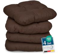 Beautissu Lisa Set de 4 Coussins 40x40 cm - Coussin de Chaise d'extérieur et d'intérieur 40x40 cm, Coussin Souple pour Les chaises de Jardin, Coussin en Mousse de 8 cm - Marron