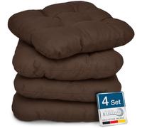 Beautissu Lisa Set de 4 Coussins 40x40 cm - Coussin de Chaise d'extérieur et d'intérieur 40x40 cm, Coussin Souple pour Les chaises de Jardin, Coussin en Mousse de 8 cm - Marron