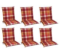 Beautissu Sunny RO, coussin bas, 100x50x6 cm, à motifs carreaux rouges, lot de 6