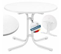 Beautissu Table bistrot extérieur Ronde imperméable Pliante Camping fête | Ø80cm hauteur 70cm blanc d'appoint balcon jardin à manger résistant intempéries blanche Bistroni