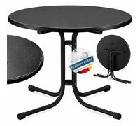 Beautissu Table bistrot extérieur Ronde Pliante imperméable pour Balcon | Ø80cm hauteur 70cm noir d'appoint à manger camping fête Jardin résistant intempéries Bistroni