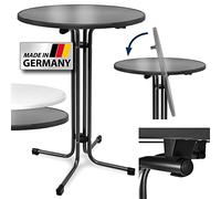 Beautissu Table Haute Pliante Outdoor Mange-Debout Ronde Jardin terasse | Ø80cm anthracite bistro pour hauteur réglable résistant chaleur fête bar mange debout extérieur bistrot Sylt