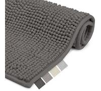 Beautissu Tapis de Bain antidérapant Chenille Salle de Bain Absorbant | 120x70cm anthracite de douche sortie de moelleux grand lavable descente BeauMare WR
