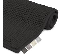 Beautissu Tapis de Bain antidérapant Chenille Salle de Bain Absorbant | 120x70cm noir sortie de douche de lavable BeauMare WR