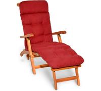 Beautissu Transat confortable Deckchair, 200 x 50 x 8 cm, rouge