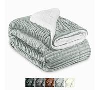 Beautissu XXL Plaid canapé Sherpa Couverture Polaire pour Hiver Doux Chaud