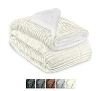 Beautissu XXL Plaid canapé Sherpa Couverture Polaire pour Hiver Doux Chaud