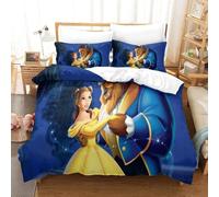 Beauty And The Beast Ensemble De Literie D Housse De Couette ¿¿ Cartoon Th¿¿Me Pi¿¿Ces Avec Taies D'oreiller ¿¿ Fermeture ¿¿Clair Dissimul¿¿E Et Housse De