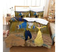 Beauty And The Beast Housse De Couette Cartoon Role D Motif Imprim¿¿ Parure De Lit En Microfibre Avec Fermeture ¿¿Clai Avec Taies D'oreiller Double£¿Xcm£©