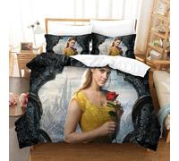 Beauty And The Beast Housse De Couette Imprim¿¿E En D Ensemble De Literie En Microfibre Douce Ensemble De Pi¿¿Ces Avec Housse De Couette Taie D'oreille