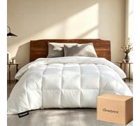 Beautyrest Couette de Luxe 5 étoiles en Plumes et Duvet d'oie, 100% Coton, Respirante pour Toutes Les Saisons, légère, très Grand lit, 269,2 x 228,6 cm (l x L)