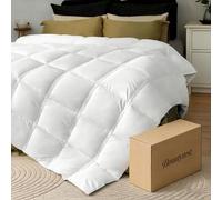 Beautyrest Couette en Fibre et Duvet d'oie Blanche, 100% Coton légère et Ultra Douce avec languettes d'angle pour l'été et Les dormeurs Chauds, literie hypoallergénique de qualité hôtelière, 269 x