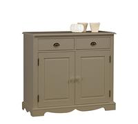 Beaux Meubles Pas Chers Actual Diffusion Windsor Buffet Taupe 2 Portes 2 Tiroirs, pin, 42x101x90 cm