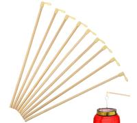 Beavorty 100 Pièces Mât de Lanterne Bâton de Lanterne Beige pour Garçon et Filles et Portable en Bambou pour Décoration Fête D'anniversaire Activités Manuelles