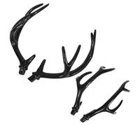 Beavorty 2 Paires Serrage-tête Noir Bois de Cerf Réaliste en Plastique pour Adultes, Confortable à Porter, Accessoire Polyvalent pour Fête D'halloween et Soirées à Thème
