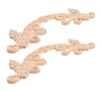 Beavorty 2 Pièces Applique Sculptée en Bois Sculpté Beige 32x10cm pour Décoration Murale Élégante Style Européen Baroque Ambiance Sophistiquée pour Salon et DIY