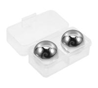 Beavorty 2 Pièces Boules de Glace en Acier Inoxydable 304 Réutilisables pour Whisky et Boissons, Pierres à Boire Argentées, Refroidissent sans Fondre, pour Bar et Cocktails