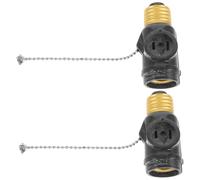 Beavorty 2 Pièces Douille D’éclairage Culot E26 Bakélite à Chaîne, | Remplace une Douille Endommagée, Filetage à Bague pour Abat-jour, Usage Intérieur Buanderie, Noir Couleur Aléatoire