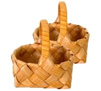 Beavorty 2 Pièces Panier Fleurs Décoratif Panier Tissé Main Mini en Bois pour Petits Objets Style Campagne pour Jardin et Bureau