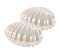 Beavorty 2 Pièces Petite Boîte Coquillage en Pp Réutilisable Blanc, Épaisse et Résistante, Coffret Élégant pour Bijoux et Contenants pour Fête, pour Soirées et Mariages