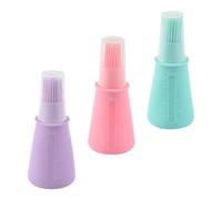 Beavorty 3 Pièces Pinceau pour Flacon D'huile, Brosse pour Barbecue D'extérieur en Silicone, Opaque, Graduation, Résistant aux Hautes et Basses Températures, pour BBQ Cuisine