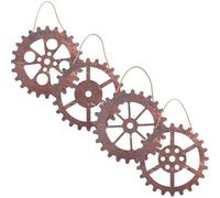 Beavorty 4 Pièces Décoration Murale Roue en Bois Vintage Style Industriel